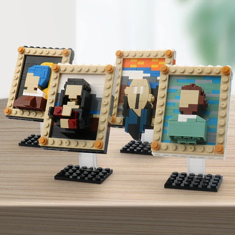 Всемирно известная Классическая живопись Ван Гога MOC наборы для моделирования