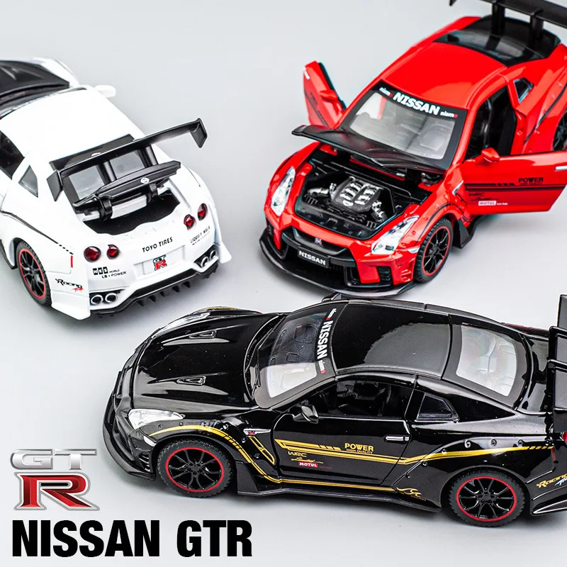 132 nissan gtr r35 sports car alloy model car children kids toys car diecasts toy vehicles toy cars strong pull back sound free global shipping