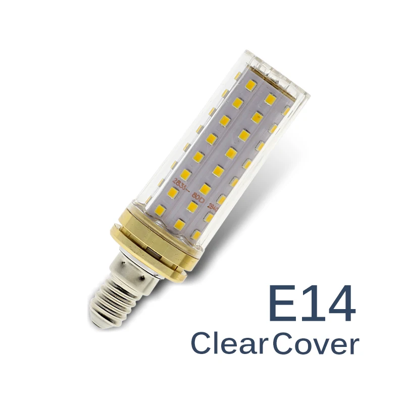 E14 Clear Cover Светодиодный лампочка E27 9 Вт AC86-265V 80 светодиодный s Прозрачный/молочный Чехол Высокая яркость без мерцания энергосберегающий светодиодный светильник светодиодный кукурузная лампочка - Испускаемый цвет: E14 Clear Cover