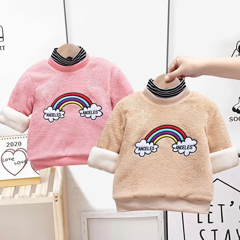 Зимняя одежда От 2 до 6 лет Bear свитеры для мальчиков и девочек плотные флисовые