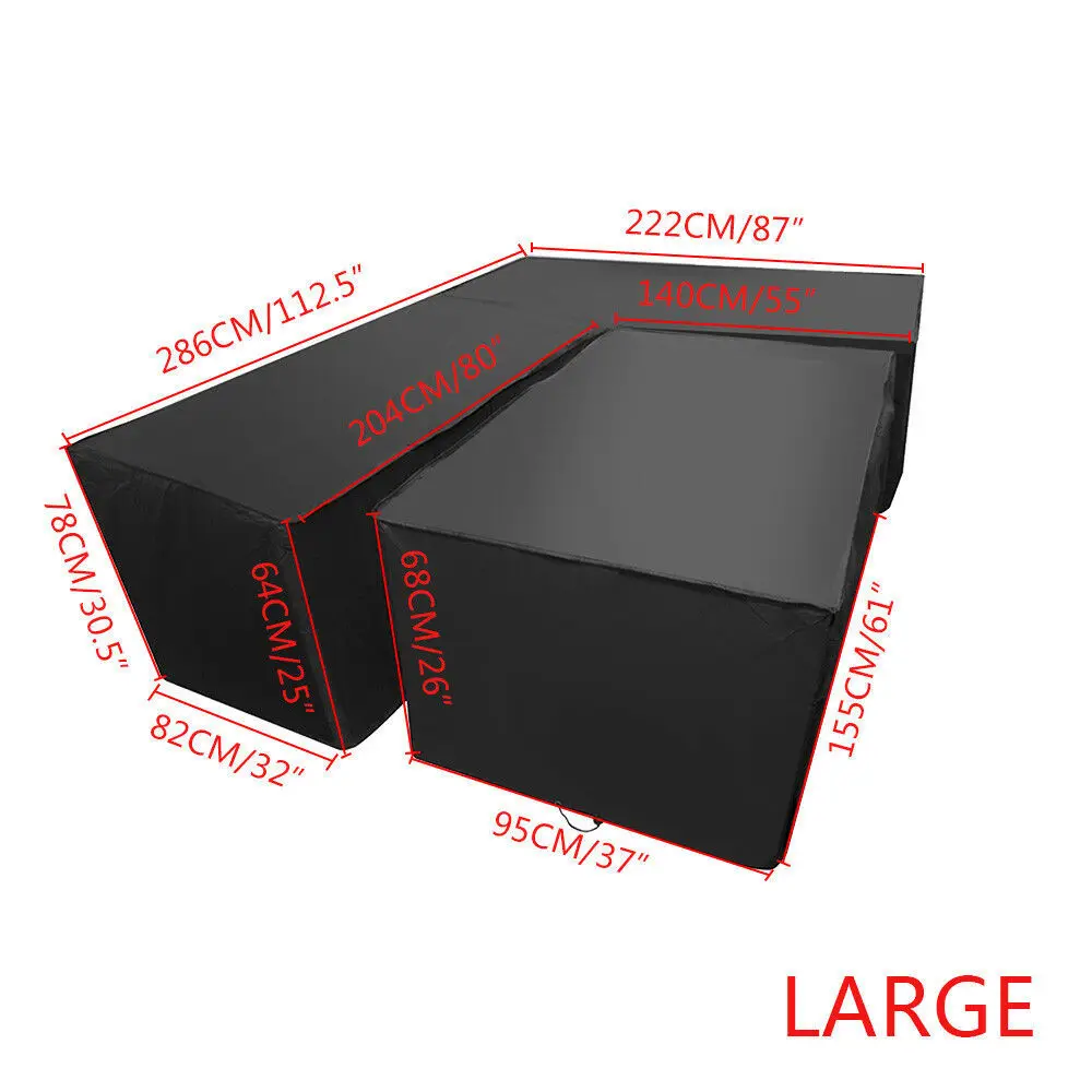 

Waterproof Garden Rattan Corner Furniture Cover Outdoor Sofa Protect L Shape UV-resistant Dust Covers