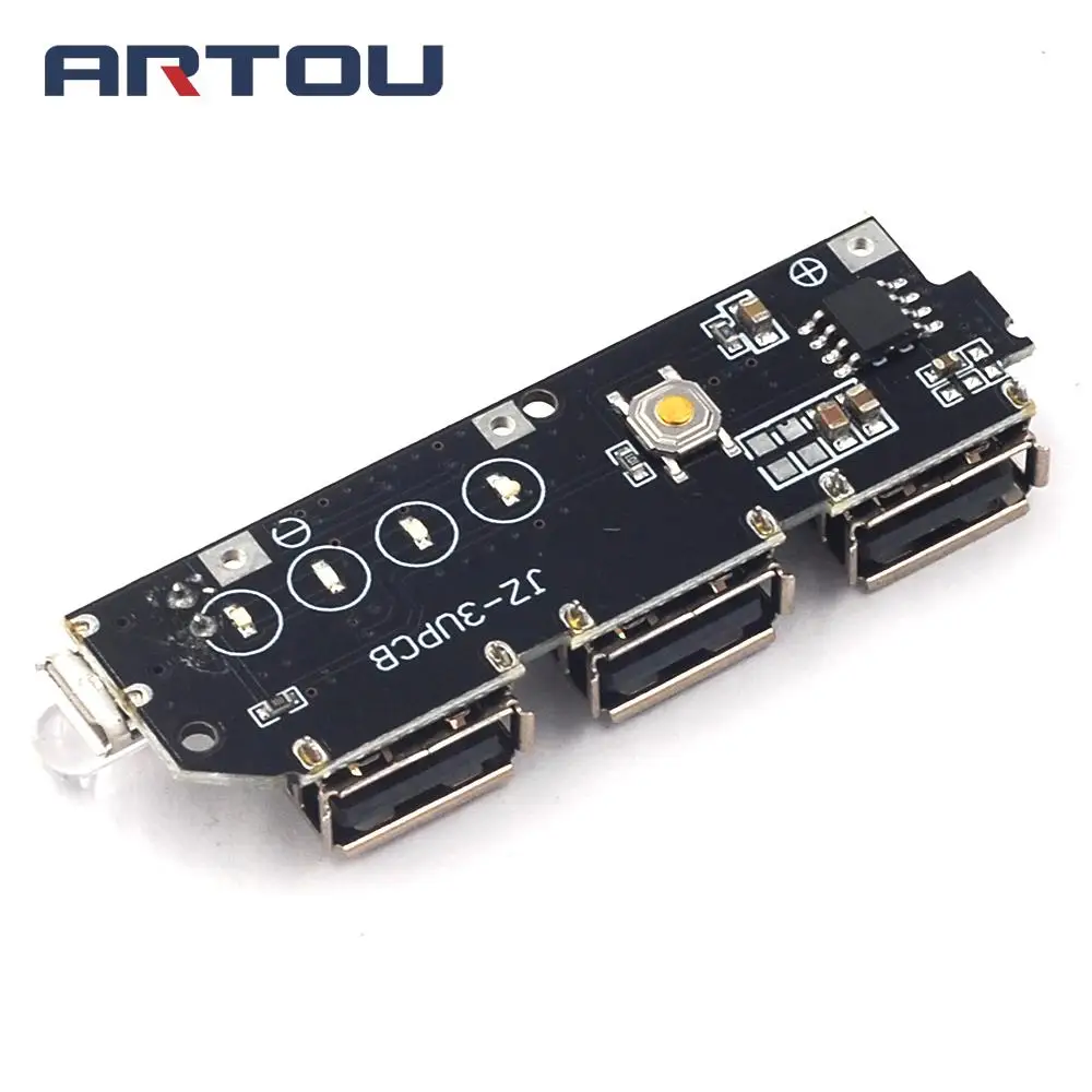 3 USB-выхода в 7 4 2 до 5 В 2A 1A мобильная плата питания Повышающий Модуль для внешнего
