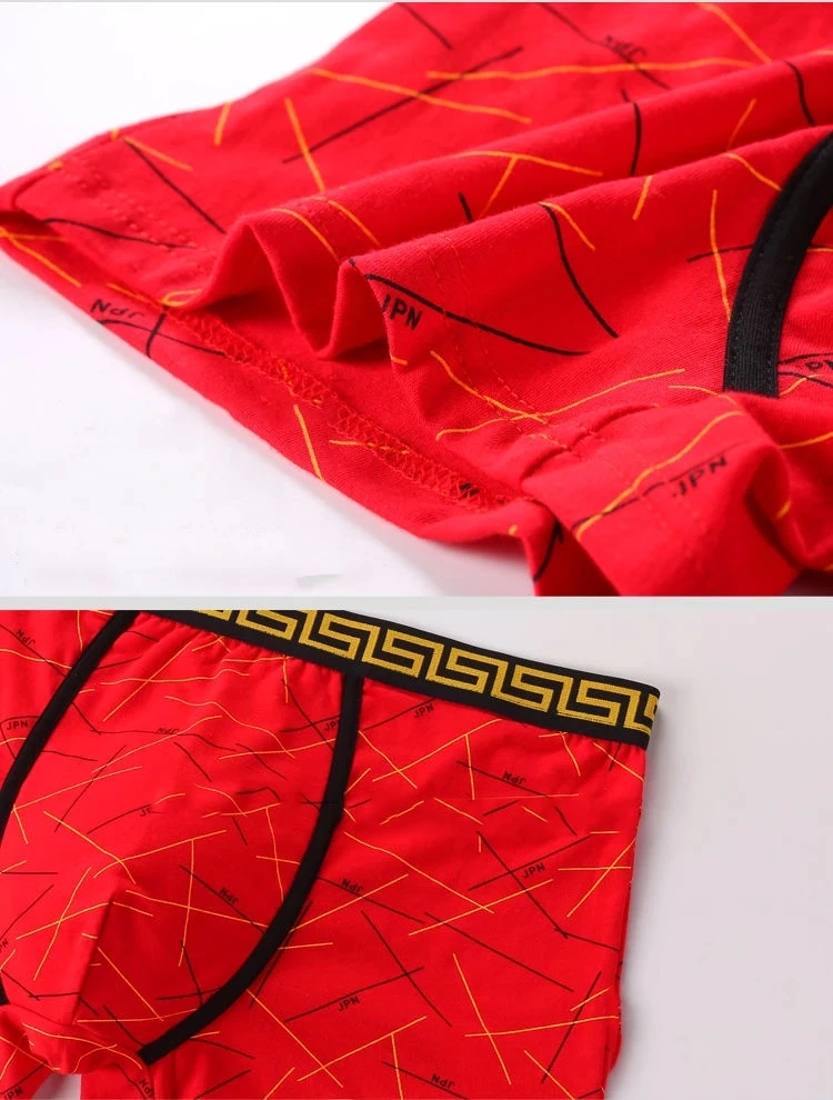 2022 New Men's Boxing Underwear Fashion Printed Cotton Shorts  U Convex PouchVentilation Fashion Pure Sexy Sports Boxer Brief