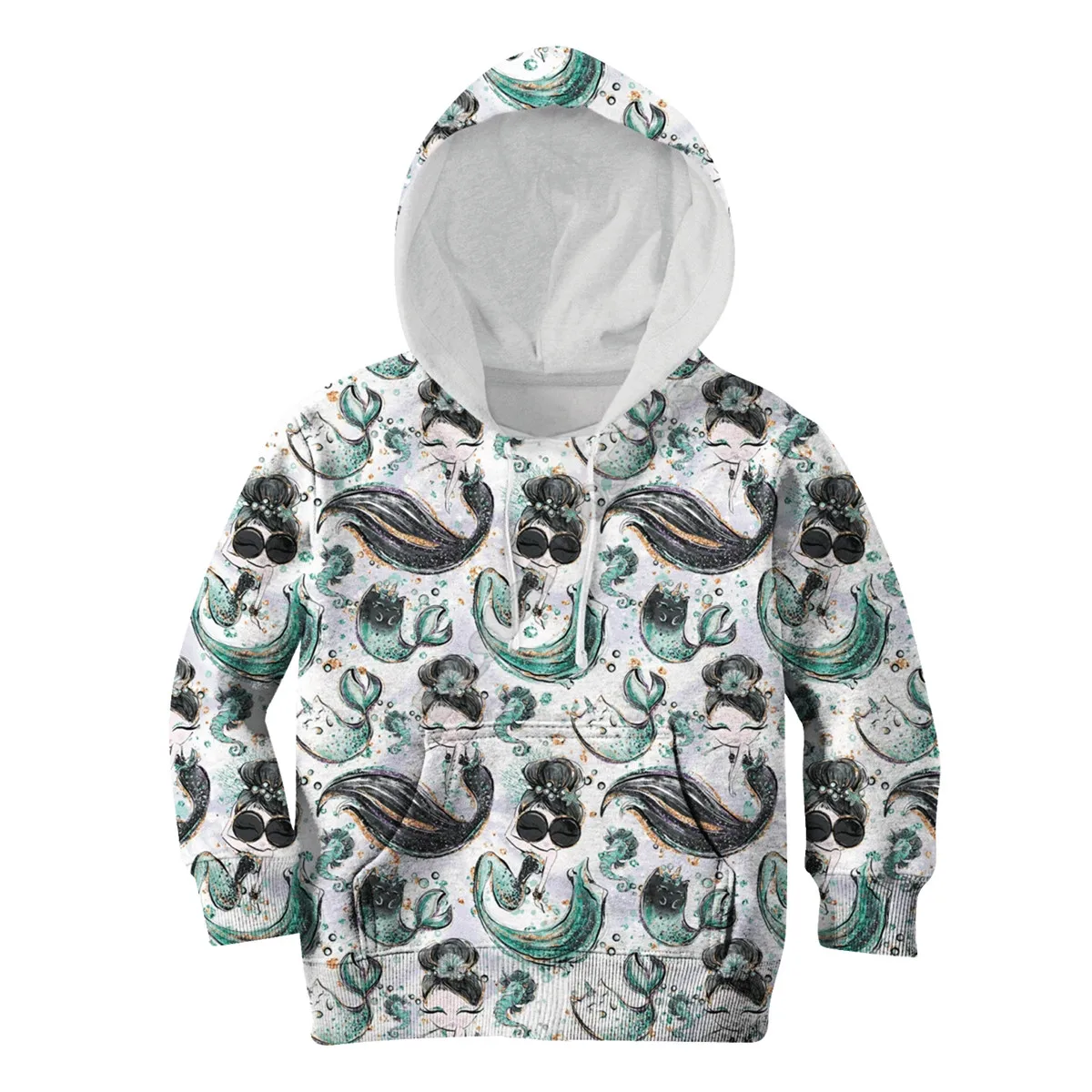 

Mermaid 3D Printed Hoodies Kids Pullover Sweatshirt Tracksuit Jacket T Shirts Boy Girl Cosplay Costumes