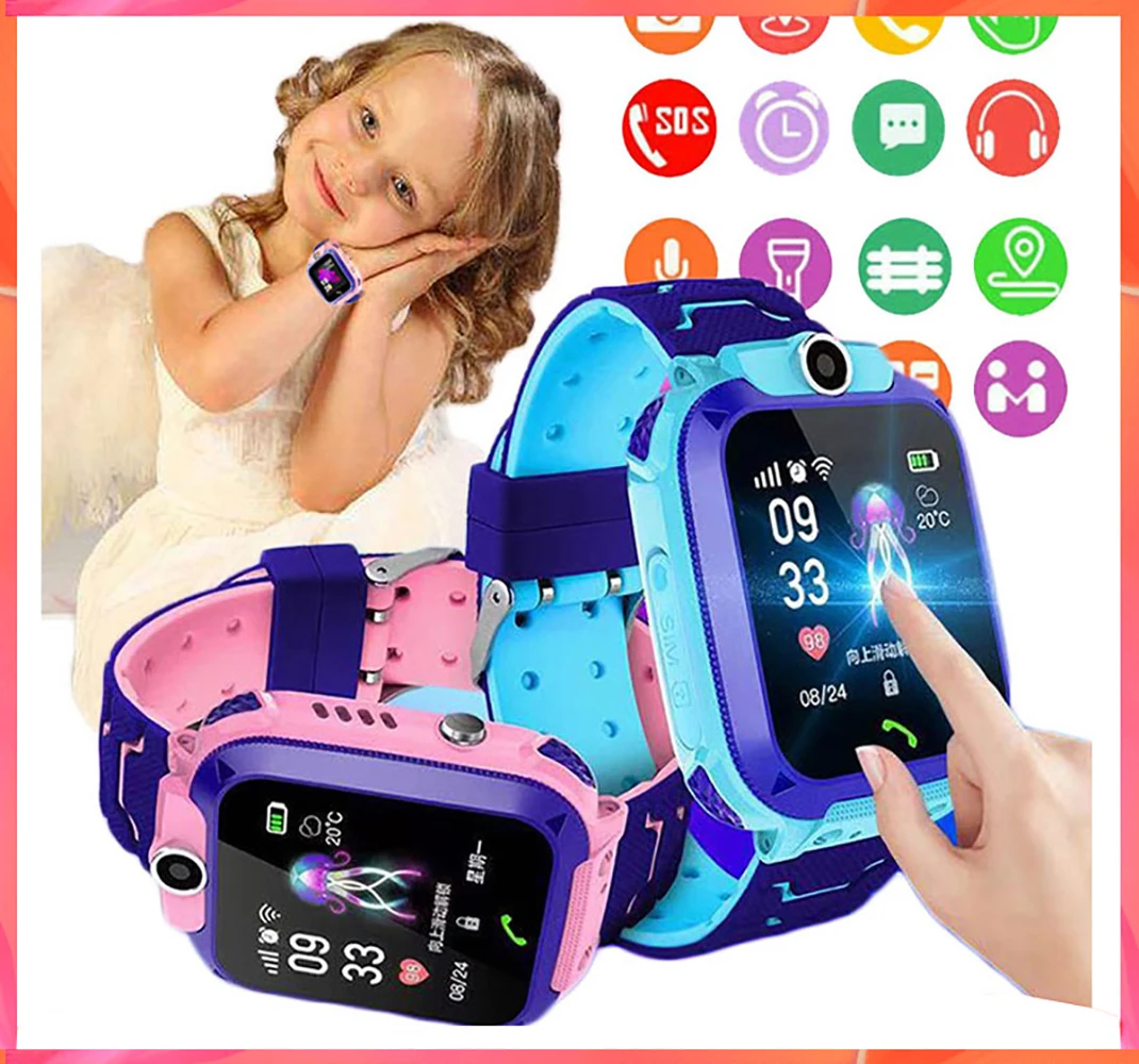 

Kids Gift Smart Watch With Sim Card Watch SOS Phone Location Tracker Wateproof Smartwatch For Android IOS Chlidren Alarm Clock