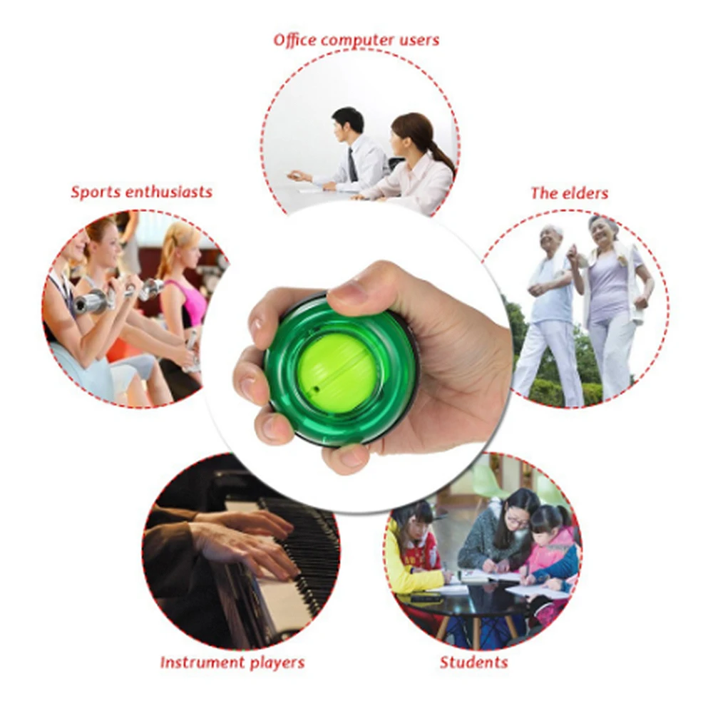 LED Wrist ball Trainer Relax Gyroscope Ball Strengthener Muscle Power Ball Gyro Arm Exercise Machine Gym Fitness Equipment