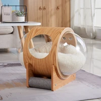 space capsule cat litter transparent cat delivery room solid wood space cat climbing frame drop shipping free shipping 2021 new