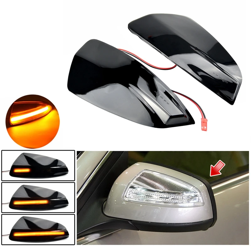 

Car Smoked LED Dynamic Side Mirror Indicator Light for Benz C Class W204 S204 07-14 Viano Vito Bus W639 W164 ML300 350