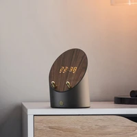 wireless bluetooth speaker multi function digital cock mini induction speaker creative subwoofer as phone holder christmas gift