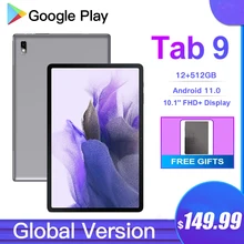 Tab 9 Tablet Android 11 12+512GB 10.1 Inch Tablets 10 Core Tablete GPS Dual Phone Call 5G Tablette PC Global Version Pad