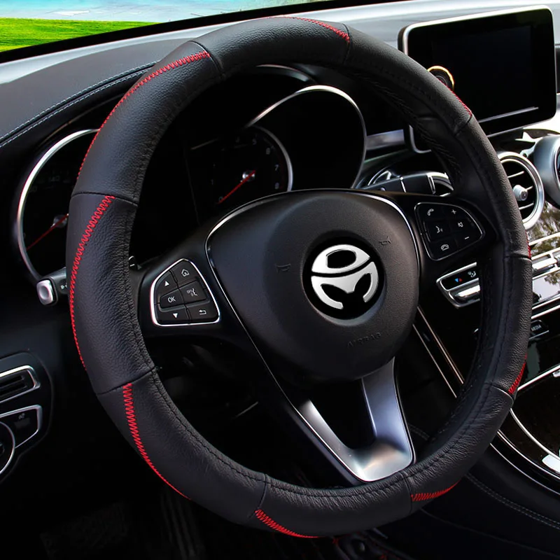 Подлинная кожа размер M подходит для внешнего диаметра 37-38 см Ford BMW VW Mazda Kia Lada Chevrolet