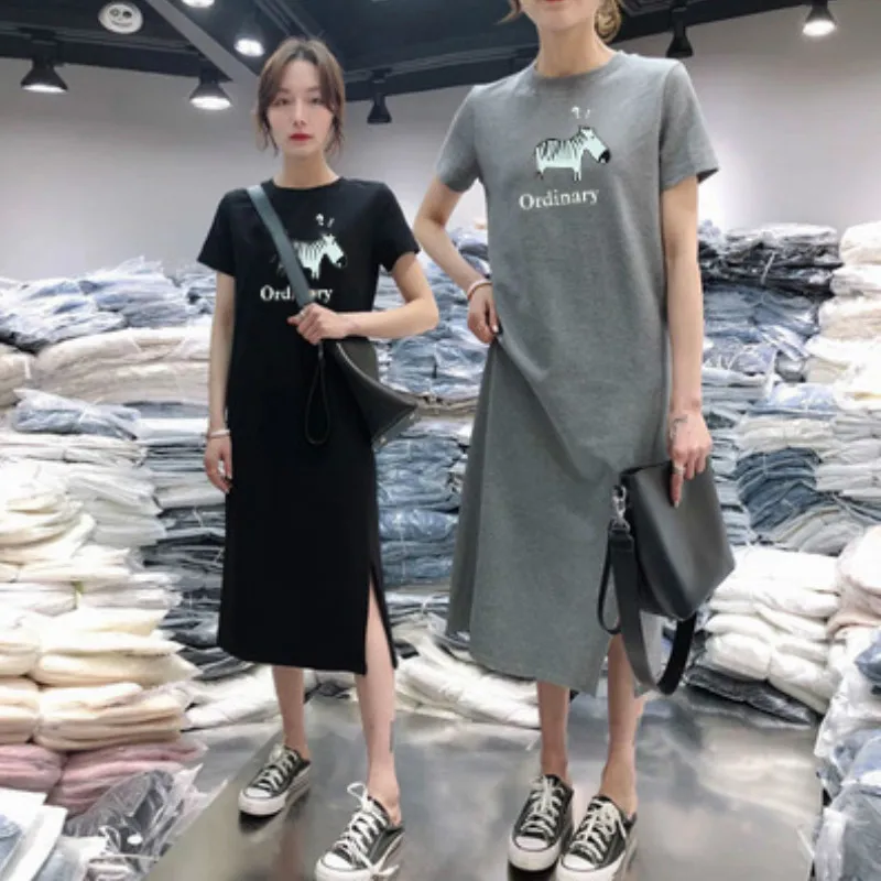 Женское платье с принтом зебры однотонное простое свободное Повседневное