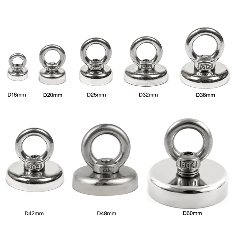 

imanes de neodimio Strong Neodymium Magnet Salvage Magnet Deep Sea Fishing Magnets Holder Pulling Mounting Pot with Ring Eyebolt