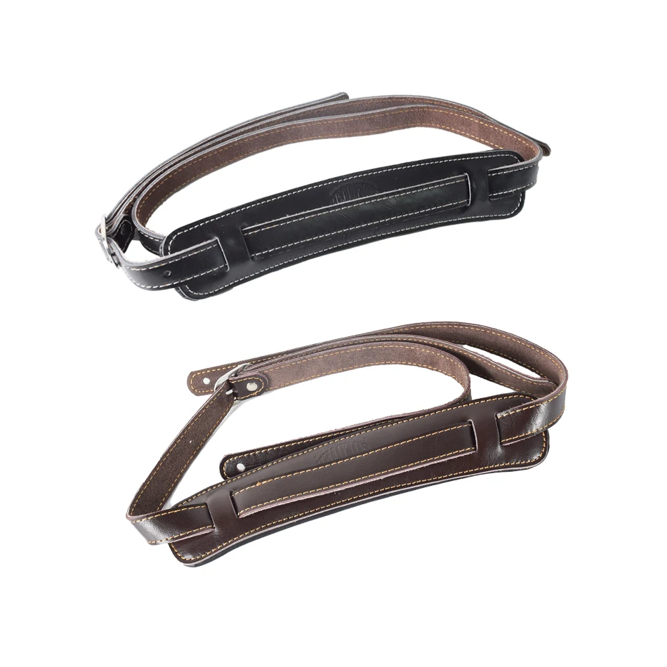 braun und schwarz kuh leder gepolsterte gitarre strap weiche durable einstellbare soldaten verdicken elektrische akustische gitarre bass gürtel f