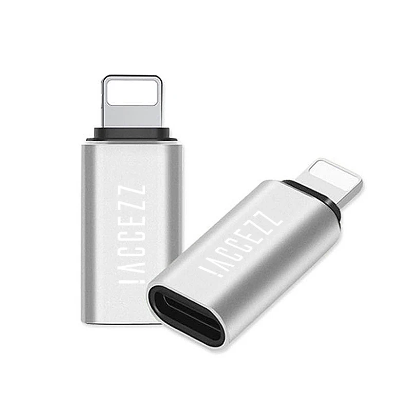 ! Мини адаптер USB OTG ACCEZZ переходник Type C Мама папа с подсветкой для Apple iphone X XS XR 8 7 Plus