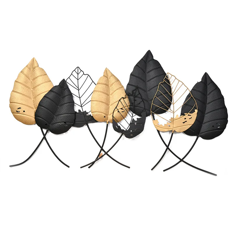 

Decorative Wall Hanging, Golden Leaf Shape Porch Living Room Wall Hanging