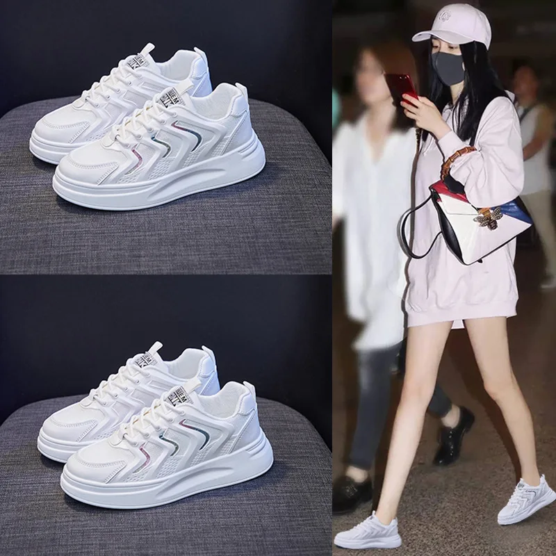 

2021 Summer New Korean Shoes Female Ins Tide Thick-soled Platform Platform Running Board Shoes Female Casual Shoes Z21