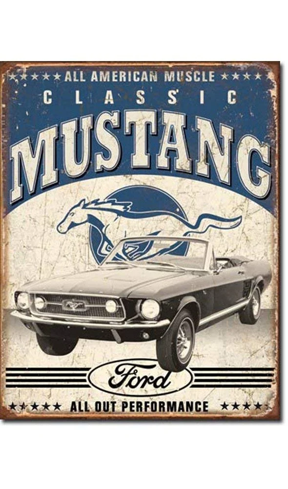 

Classic Ford Mustang Tin Sign Poster Posters Painting Retro Metal Sign