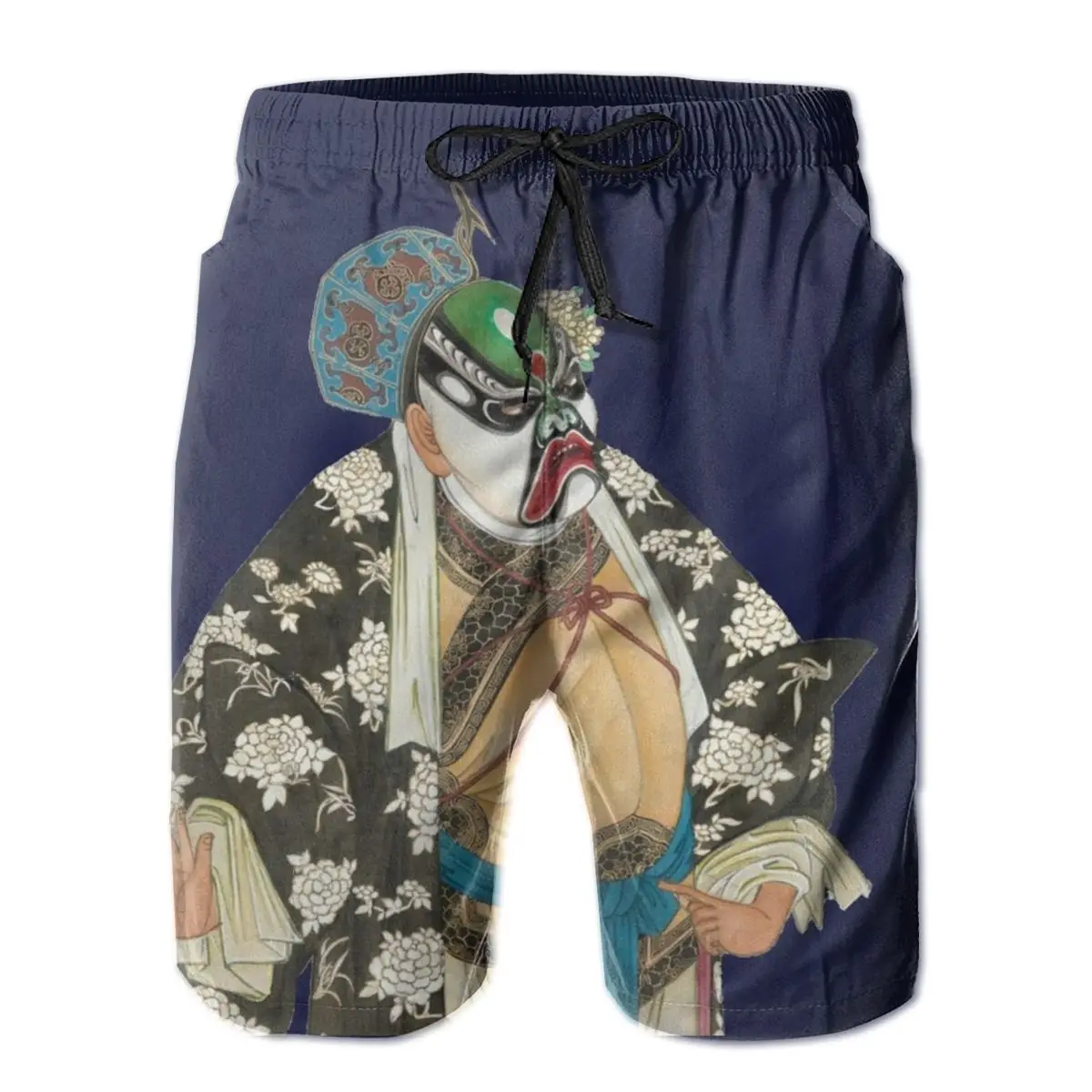 

Men Sweatpants Masked Peking Opera Surfing Beach Board Swim Trunks Sport Quick Dry Mesh Casual Sarcastic Beijing Short for Adult