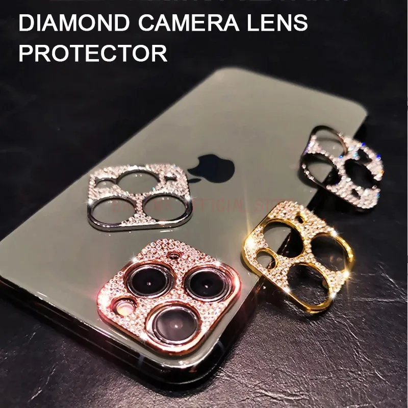 

Diamond Camera Lens Protector Film On For iPhone 11 12 Pro Glitter crystal Len Protector Cover For iPhone 11 Pro Max Glass Cover