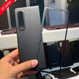 ytf carbon real carbon fiber case for samsung galaxy z fold 3 case aramid fiber slim design z fold3 5g anti fall phone shell free global shipping