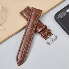Ремешок из натуральной телячьей кожи для мужских часов, повседневный удобный браслет из тисненой кожи, 16 18 20 22 24 мм