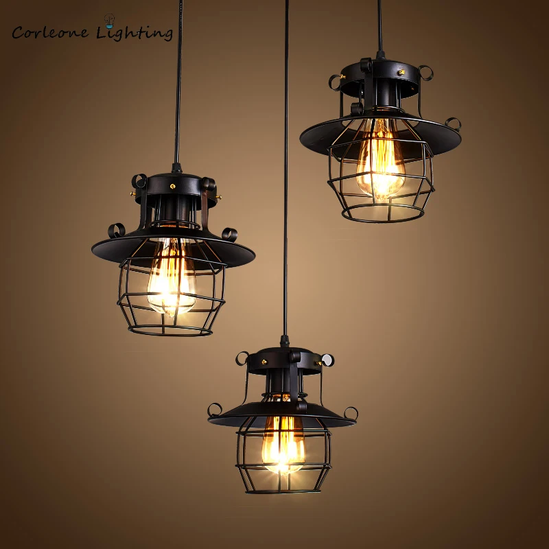

Retro Loft Style Pendant Lights Vintage Loft Industrial Pendant Lamp Iron Hanging Lamps Dining Room Bar Cafe Deco Light Fixtures