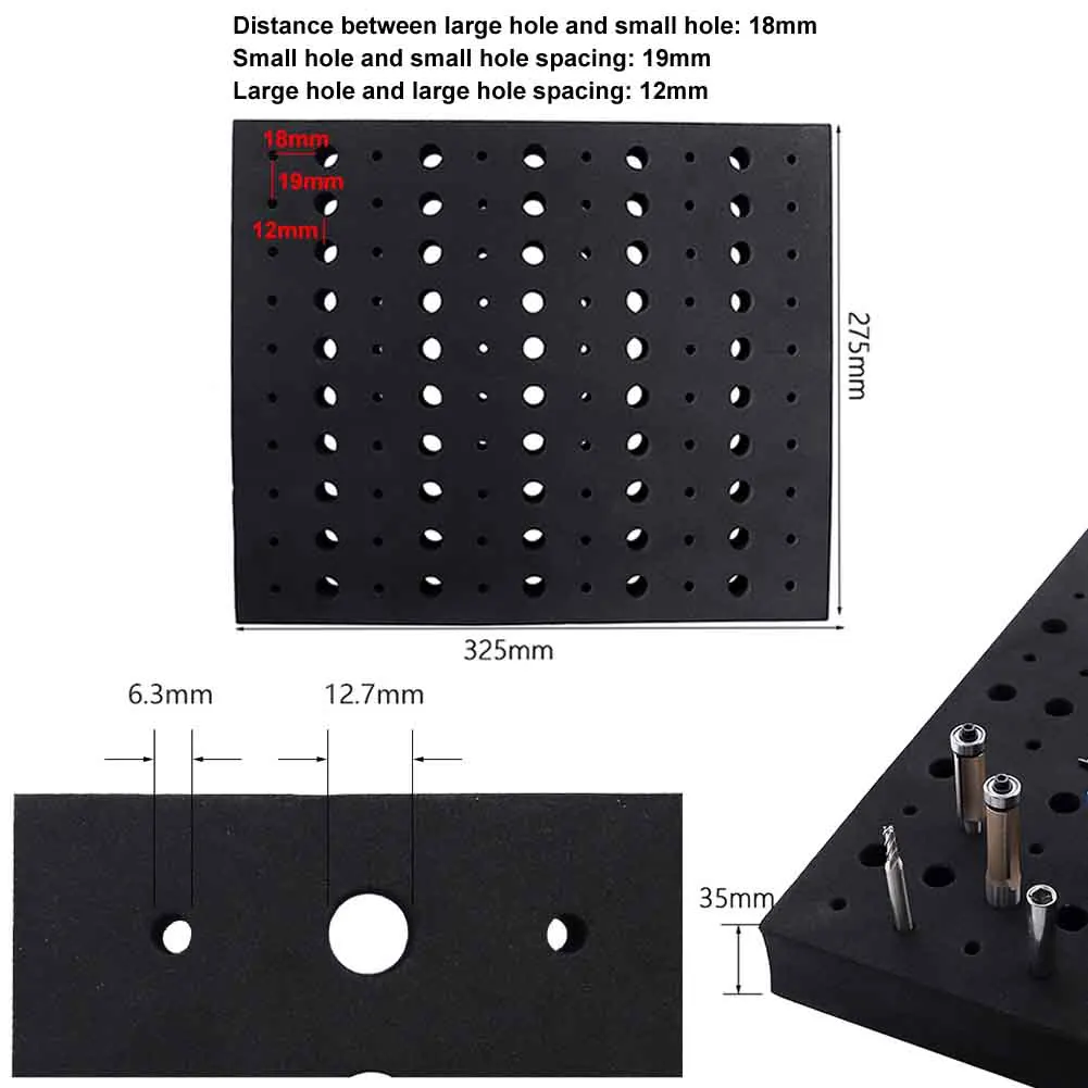 

Shockproof Save Space Garage Hard Foam Tools Storage Router Bit Tray 110 Holes Milling Cutters Divider Workshop Household Tools