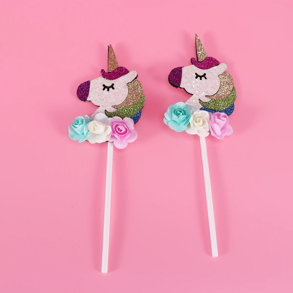 2 шт милый Единорог торт Топпер 3D цветок кекс топперы Маффин еда фрукты выбор для
