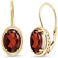 luxury crystal female small oval earrings gold color clip earrings for women red stone earrings