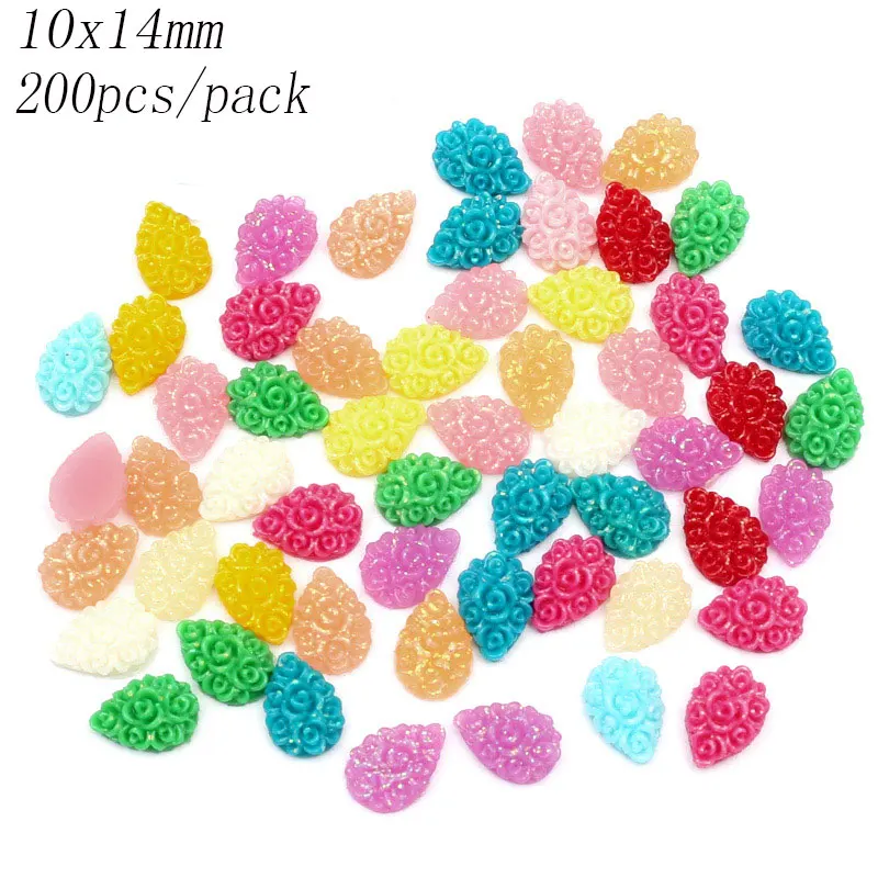 200 шт. смешанные розы цветы из смолы искусственные украшения с плоской задней