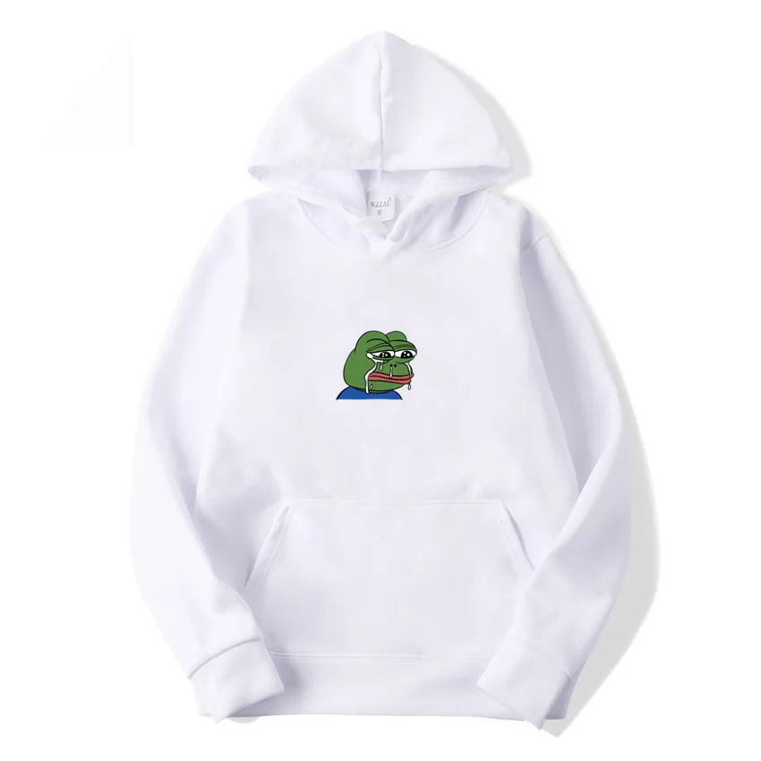 Men Women Sports Pullovers Funny Graffiti Sad Frog 2021 Hoodie Sweater Hoodie Men's Women's Hip Hop Pure Color Hooded Sweatshirt