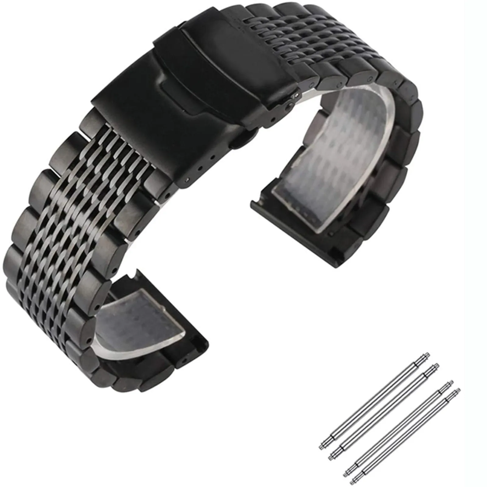 

Fashion Blue Men's Bracelet Strap 18.5mm Stainless Steel Luxury Strap High Quality SmartWatch Band Support Accessories
