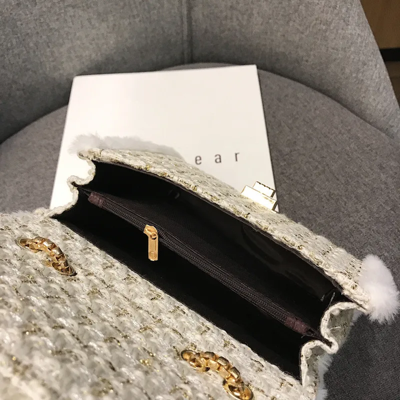 Женские сумки-мессенджеры шерстяная меховая сумка на плечо маленькая через с