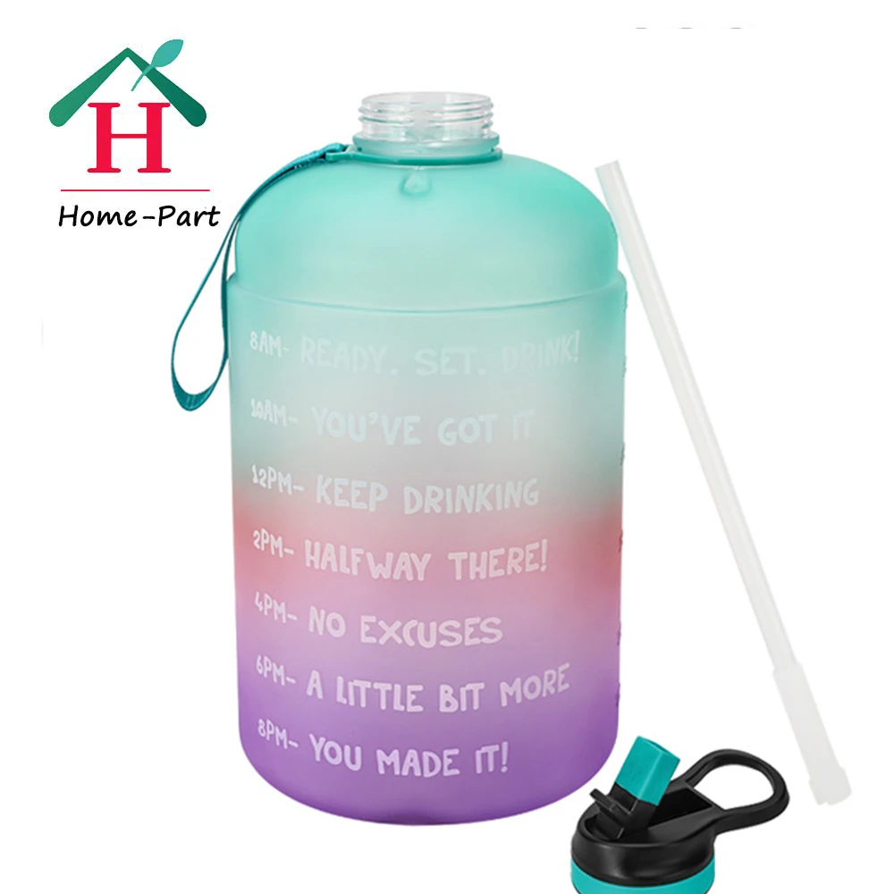 Бутылка для воды объемом 2 л ПЭТГ пластиковая бутылка прозрачная питья соломинка