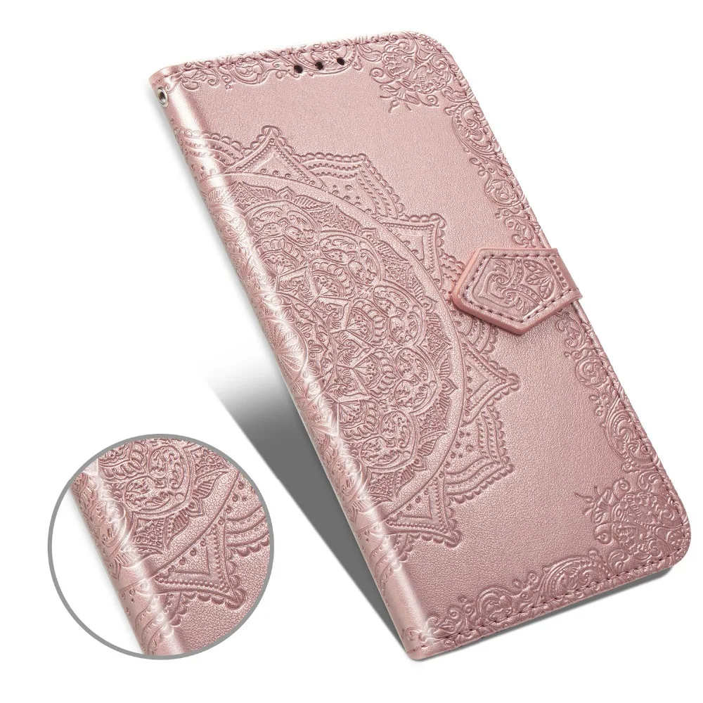 Для huawei Y6 Y7 Y9 Y5 Y3 Pro Prime Lite кожаный чехол-книжка с цветком для huawei Y 3 5 6 7 9 чехол-кошелек с отделением для карт чехол