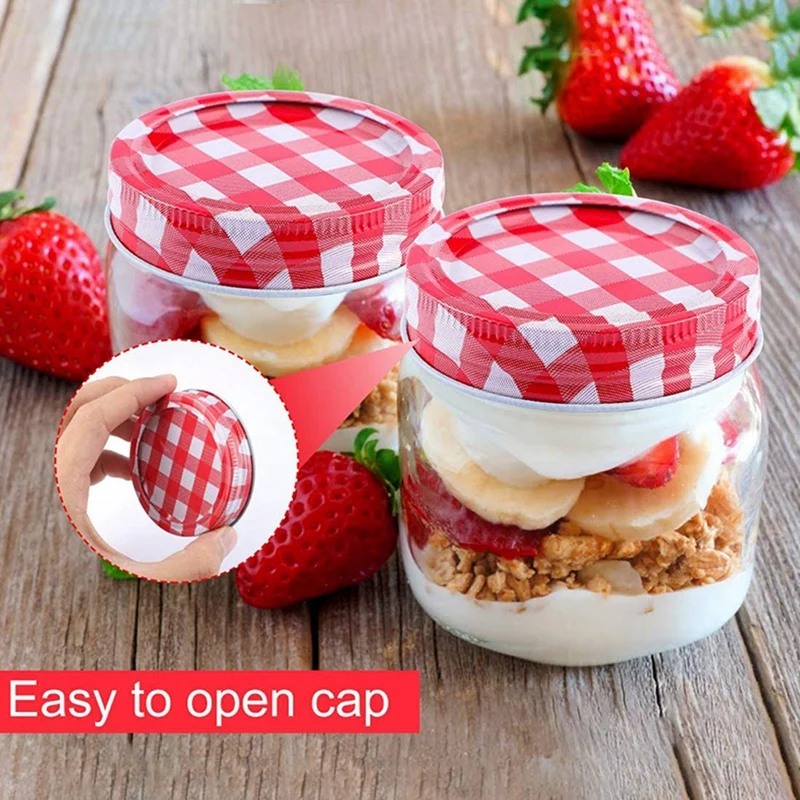

24 Mason Jars Lids Regular Mouth and Rings, Canning Jar Lids and Rings for Mason Jars, Split-Type Lids Leak Proof