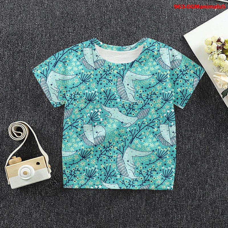 

Summer T-Shirt Boys Girls Animals Printing 3d Tops Tees Kids Short Sleeve T Shirt Children O-neck 3d Kids T-shirts Tops Clothes