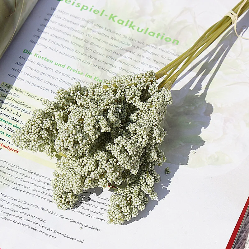 Green 6 шт./лот Искусственные цветы мини пены пшеницы зерна для домашнего свадебного украшения поддельные товары для цветов расположение открытый балкон Декор - Цвет: Green