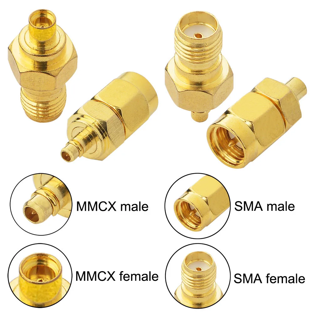 Стандартный комплект адаптеров RF с SMA на MMCX 4 типа позолоченный прямой