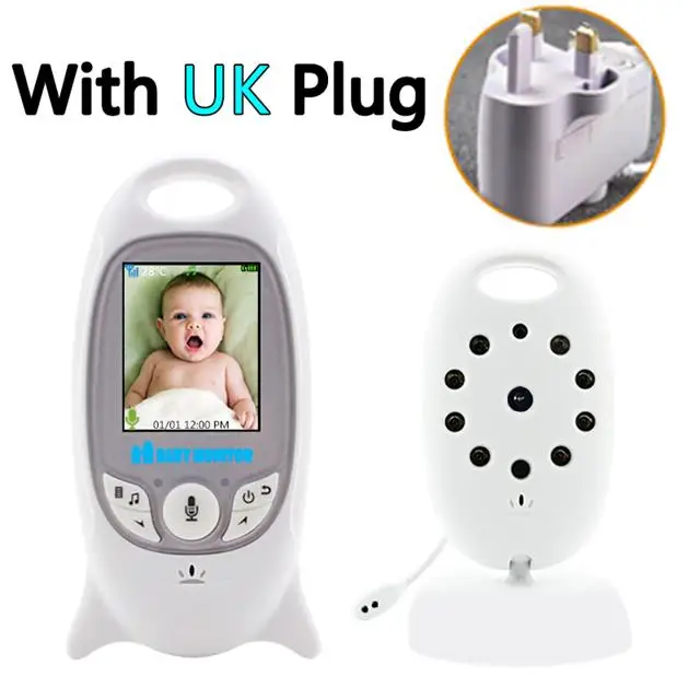 UK plug Беспроводной видео цветной детский монитор ночного видения Детская камера безопасности V601 температура детский Eletronica - Цвет: UK plug