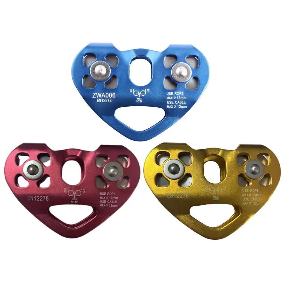 

Climbing Heart Pulley Heart-Shape Climbing Double Pulley Steel Cable Rope 13mm Climbing Device Outdoor Speed Zipline Trolley