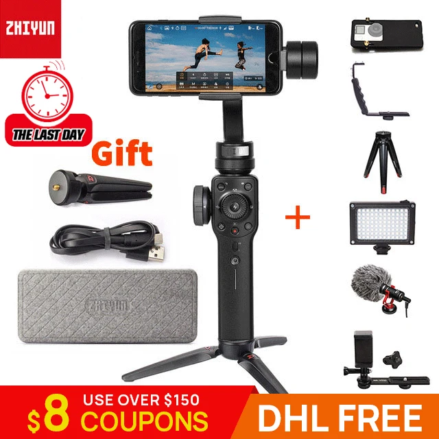 Zhiyun Smooth 4 Карманный 3-осевой бесщеточный шарнирный стабилизатор для камеры для iPhone samsung S8 gopro56 PK DJI Osmo 2 Smooth Q eyemind s5