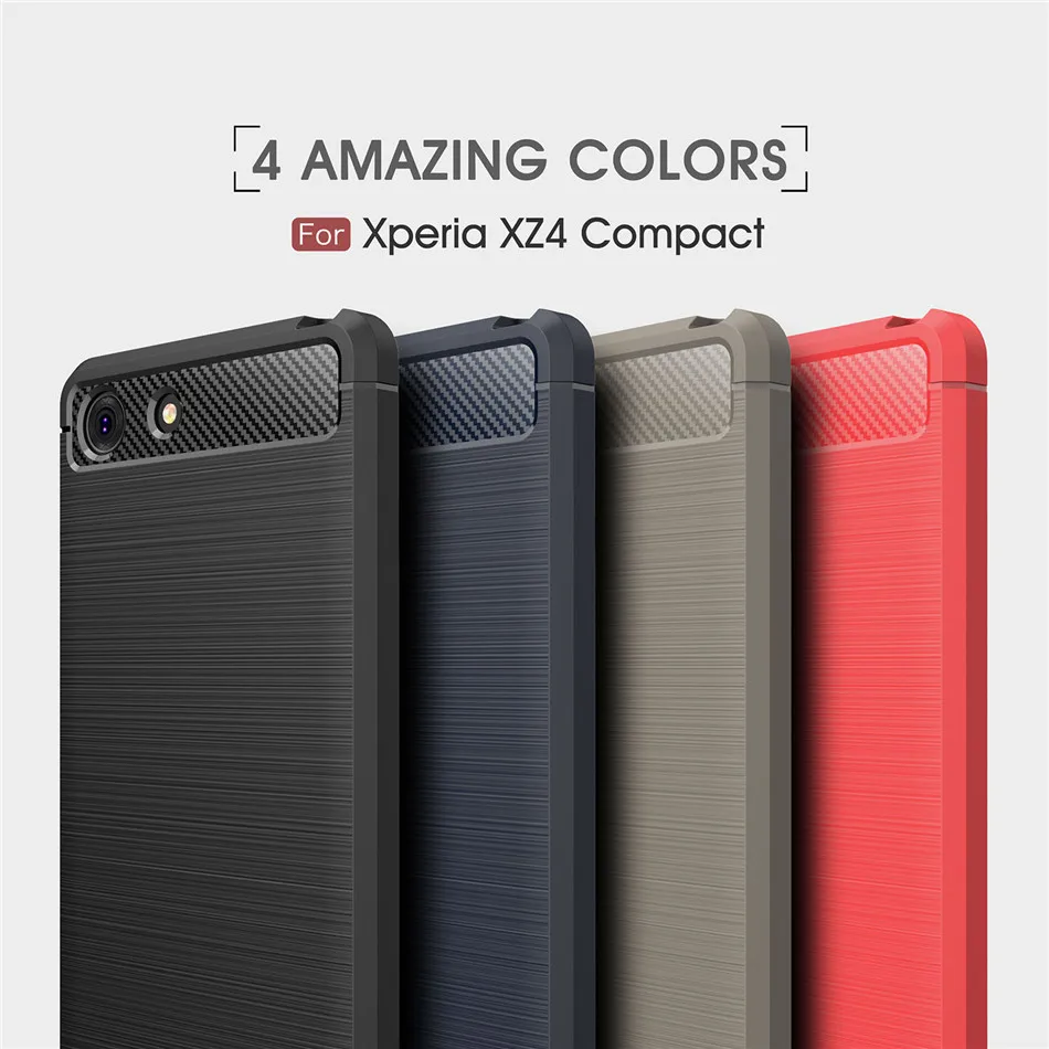 Силиконовый чехол для Sony Xperia XZ4 Compact XZ3 XZ2 XA3 Ultra L3 L2 1 противоударный из углеродного