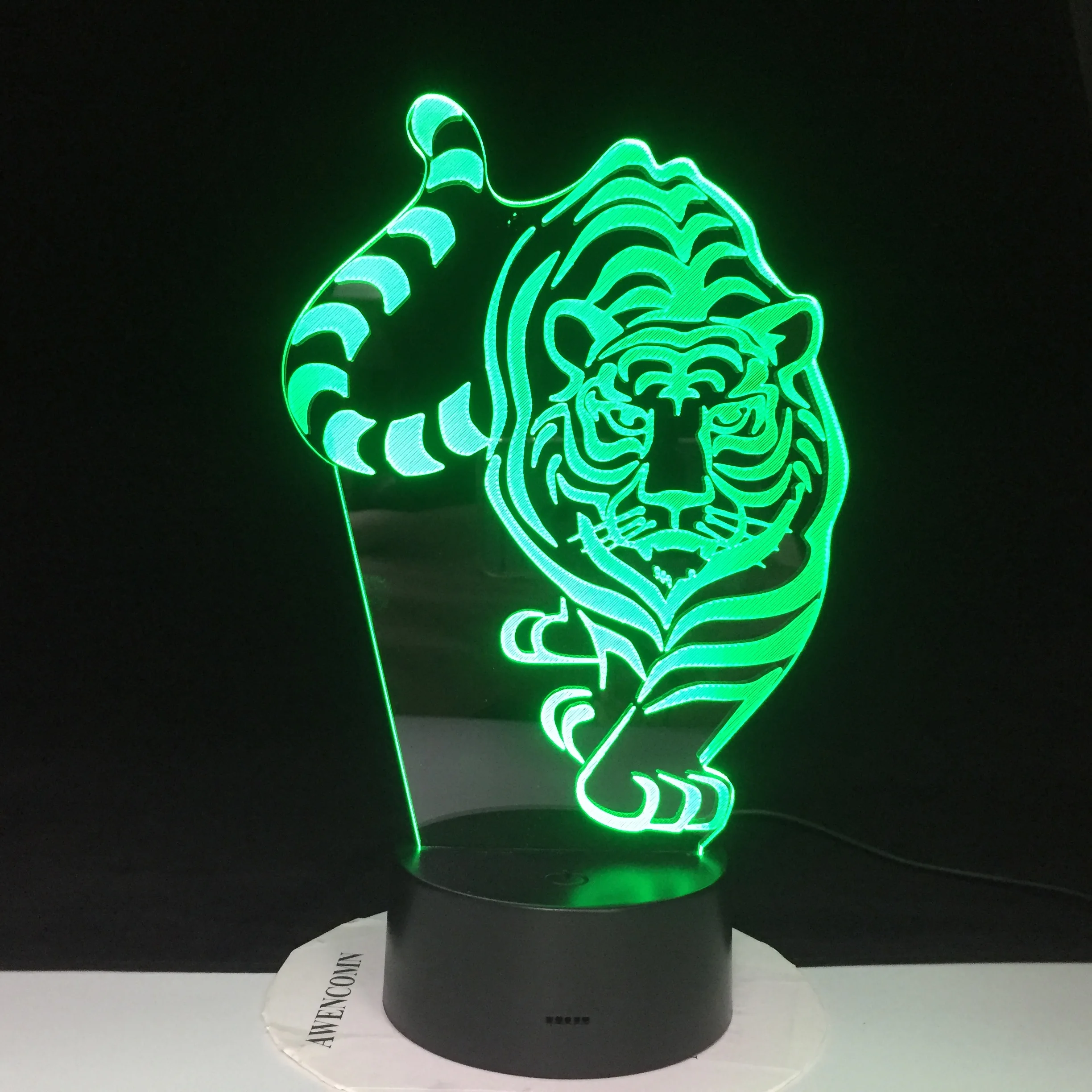 Ночник светодиодный с тигром и RGB-подсветкой 7 цветов 165 | Лампы освещение