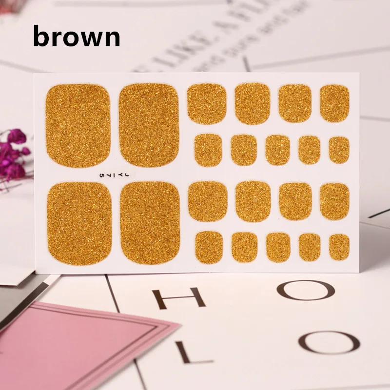 toenails brown 1 лист, наклейка для ногтей, фольга для украшения ногтей, водостойкая наклейка для беременных женщин - Цвет: toenails brown