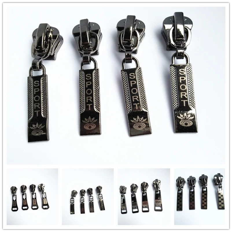 

50pcs 5# gun black zipper head clothing home textile metal slider for 5# resin zipper@