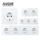 Avoir EUDERU розетка настенная розетка электрическая розетка закаленное стекло панель двойная Тройная четырехъярусная розетка 86 Тип розетки