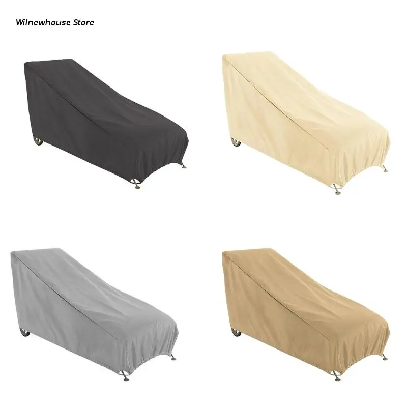 

F62A Waterproof Patio Chaise Lounge Chair Cover Outdoor Oxford UV Resistant Solid Furniture Recliner Dustproof Protector