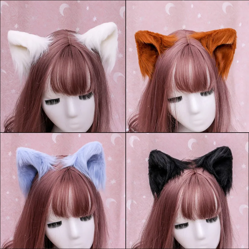 

2Pcs/lot Cute Cat Ear Hair Accessories Furry Lovely Animal Ears Hairclips Pins For Women Girls Party Hairpins Clips Headwear